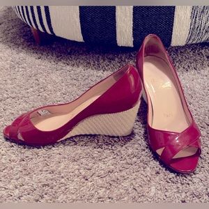 Christian Louboutin red wedges